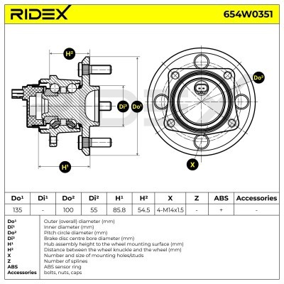 Radlager RIDEX 654W0351 654W0351 - foto 7