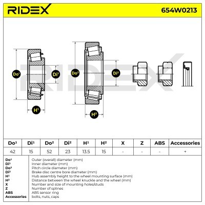 Radlager RIDEX 654W0213 654W0213 - foto 9