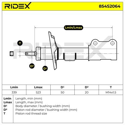 Stoßdämpfer RIDEX 854S2064 854S2064 - foto 7