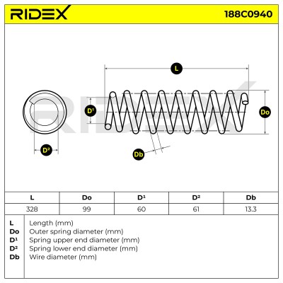 Fahrwerksfeder RIDEX 188C0940 188C0940 - foto 5