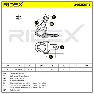 Traggelenk RIDEX 2462S0115 2462S0115 - foto 5