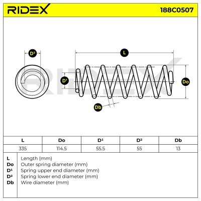 Fahrwerksfeder RIDEX 188C0507 188C0507 - foto 4