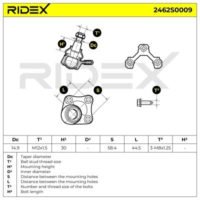 Traggelenk RIDEX 2462S0009 2462S0009 - foto 3