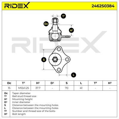 Traggelenk RIDEX 2462S0384 2462S0384 - foto 5
