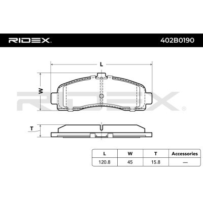 Bremsbeläge Satz RIDEX 402B0190 402B0190 - foto 2