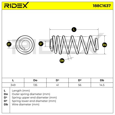 Fahrwerksfeder RIDEX 188C1637 188C1637 - foto 5