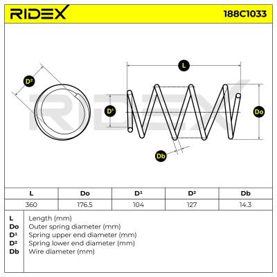 Fahrwerksfeder RIDEX 188C1033 188C1033 - foto 4