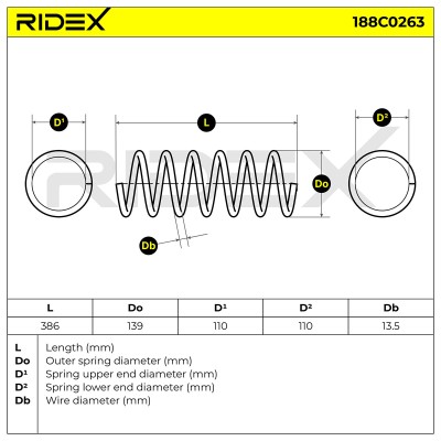 Fahrwerksfeder RIDEX 188C0263 188C0263 - foto 5