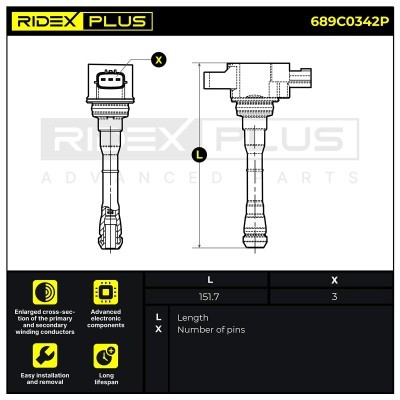 Zündspule RIDEX 689C0342P 689C0342P - foto 9