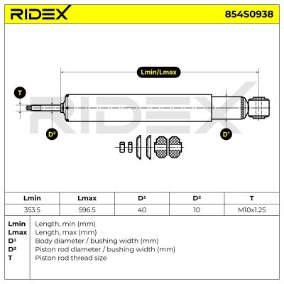 Stoßdämpfer RIDEX 854S0938 854S0938 - foto 8