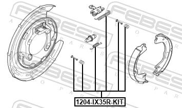 Bremsbackenbolzensatz FEBEST 1204-IX35R-KIT 1204-IX35R-KIT - foto 2