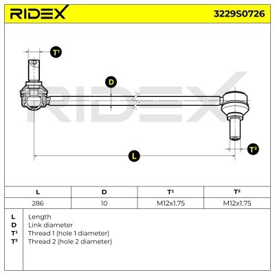 Stabilisator Stange RIDEX 3229S0726 3229S0726 - foto 5