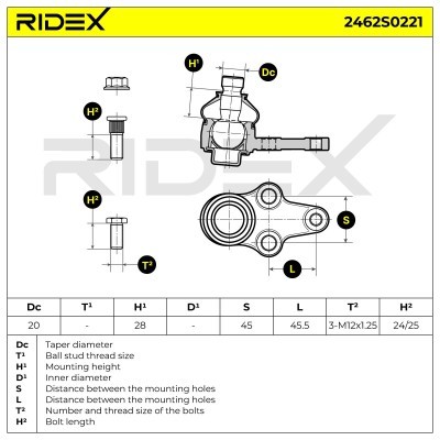 Traggelenk RIDEX 2462S0221 2462S0221 - foto 5