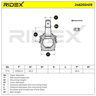 Traggelenk RIDEX 2462S0419 2462S0419 - foto 6