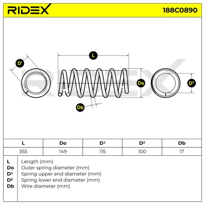 Fahrwerksfeder RIDEX 188C0890 188C0890 - foto 5
