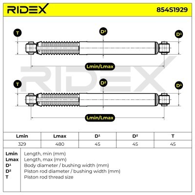 Stoßdämpfer RIDEX 854S1929 854S1929 - foto 5