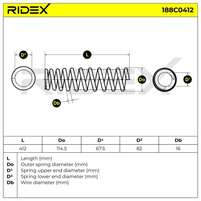 Fahrwerksfeder RIDEX 188C0412 188C0412 - foto 4