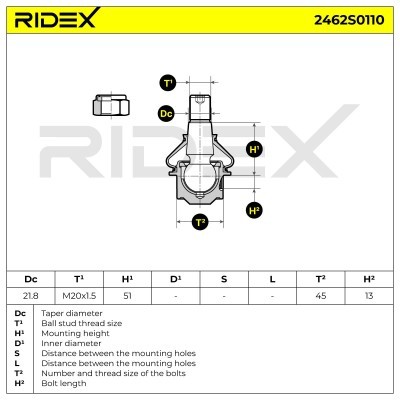 Traggelenk RIDEX 2462S0110 2462S0110 - foto 5