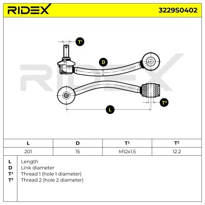 Stabilisator Stange RIDEX 3229S0402 3229S0402 - foto 9