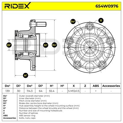 Radlager RIDEX 654W0976 654W0976 - foto 5