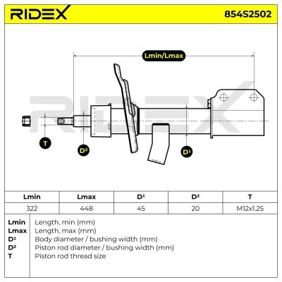 Stoßdämpfer RIDEX 854S2502 854S2502 - foto 8