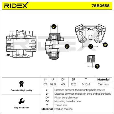 Bremssattel RIDEX 78B0658 78B0658 - foto 6