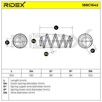 Fahrwerksfeder RIDEX 188C1642 188C1642 - foto 5