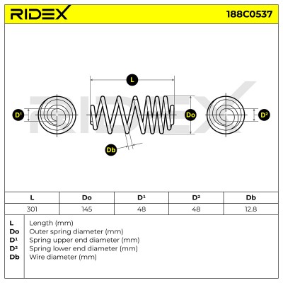 Fahrwerksfeder RIDEX 188C0537 188C0537 - foto 6