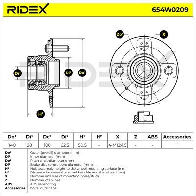 Radlager RIDEX 654W0209 654W0209 - foto 2