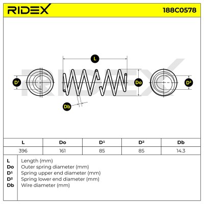 Fahrwerksfeder RIDEX 188C0578 188C0578 - foto 5