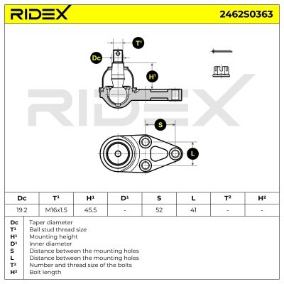 Traggelenk RIDEX 2462S0363 2462S0363 - foto 5