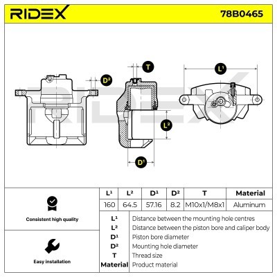 Bremssattel RIDEX 78B0465 78B0465 - foto 5