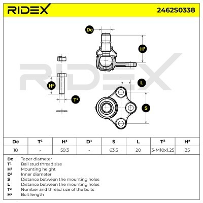Traggelenk RIDEX 2462S0338 2462S0338 - foto 5