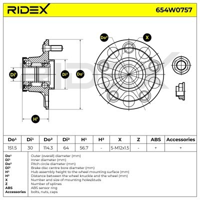 Radlager RIDEX 654W0757 654W0757 - foto 6