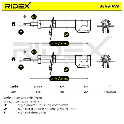 Stoßdämpfer RIDEX 854S1679 854S1679 - foto 4