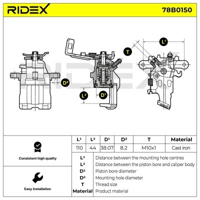 Bremssattel RIDEX 78B0150 78B0150 - foto 5