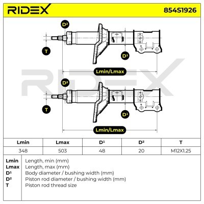 Stoßdämpfer RIDEX 854S1926 854S1926 - foto 4