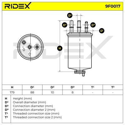 Kraftstofffilter RIDEX 9F0017 9F0017 - foto 3