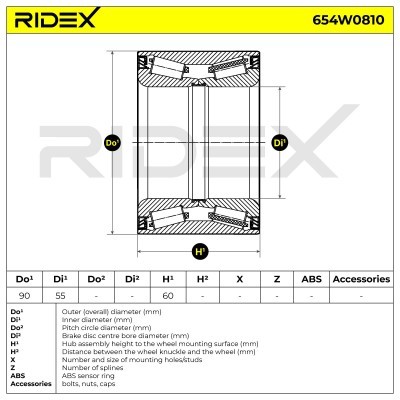 Radlager RIDEX 654W0810 654W0810 - foto 5