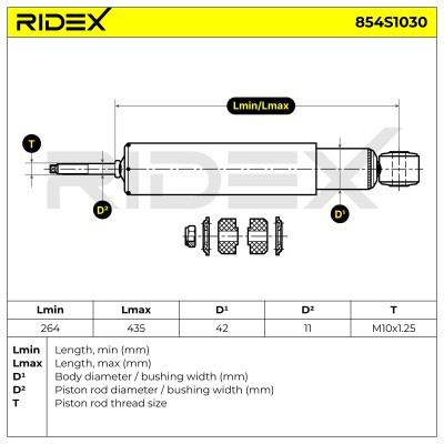 Stoßdämpfer RIDEX 854S1030 854S1030 - foto 6