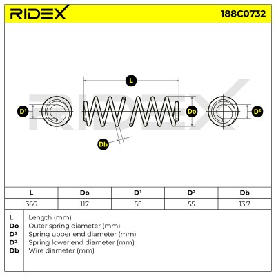 Fahrwerksfeder RIDEX 188C0732 188C0732 - foto 6