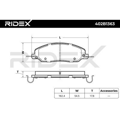 Bremsbeläge Satz RIDEX 402B1363 402B1363 - foto 6