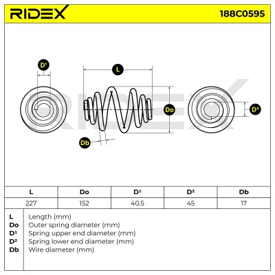 Fahrwerksfeder RIDEX 188C0595 188C0595 - foto 5