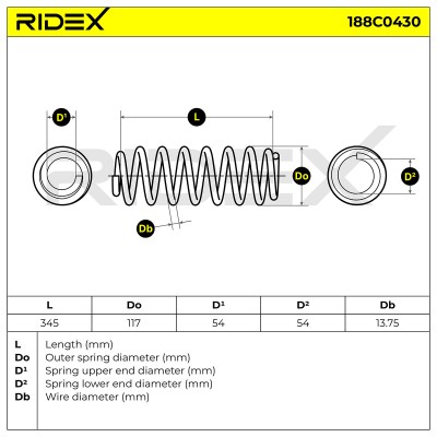 Fahrwerksfeder RIDEX 188C0430 188C0430 - foto 5