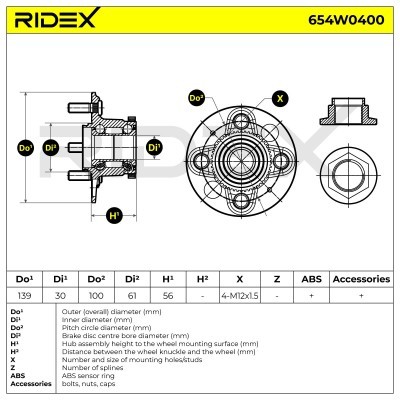 Radlager RIDEX 654W0400 654W0400 - foto 2