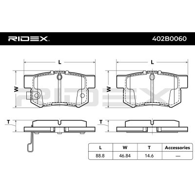 Bremsbeläge Satz RIDEX 402B0060 402B0060 - foto 3