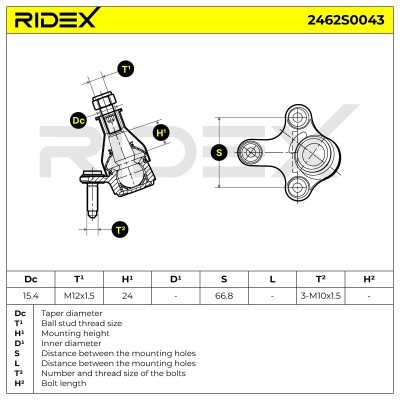 Traggelenk RIDEX 2462S0043 2462S0043 - foto 6