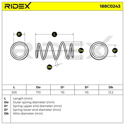 Fahrwerksfeder RIDEX 188C0243 188C0243 - foto 4