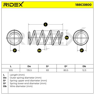 Fahrwerksfeder RIDEX 188C0800 188C0800 - foto 4