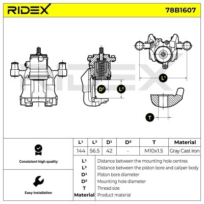 Bremssattel RIDEX 78B1607 78B1607 - foto 6